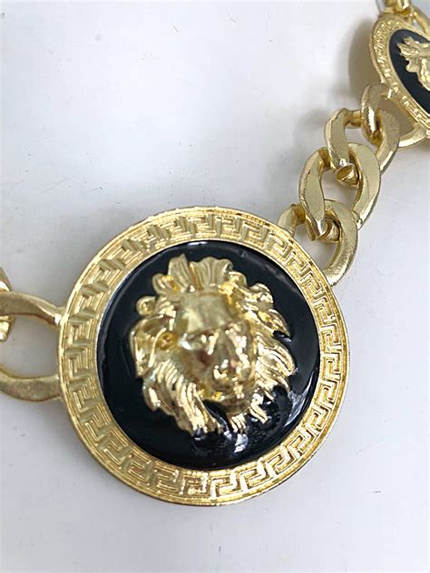 versace necklace lion head|Versace necklace farfetch.